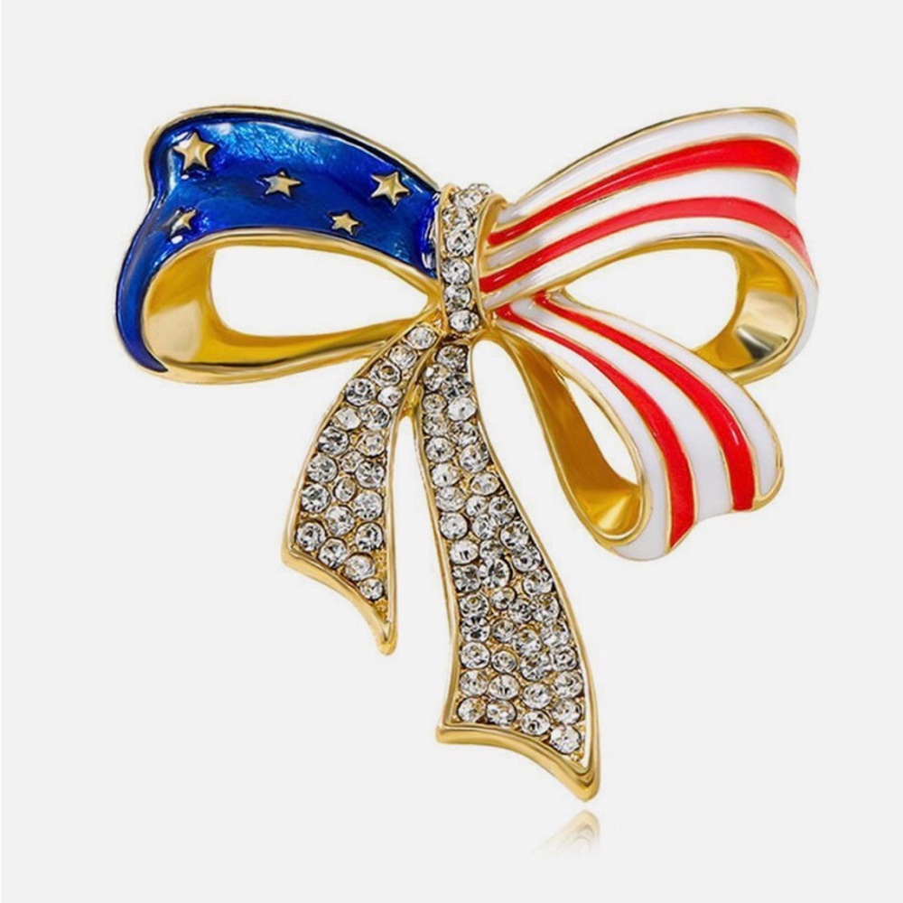 Patriotic Bow Brooch